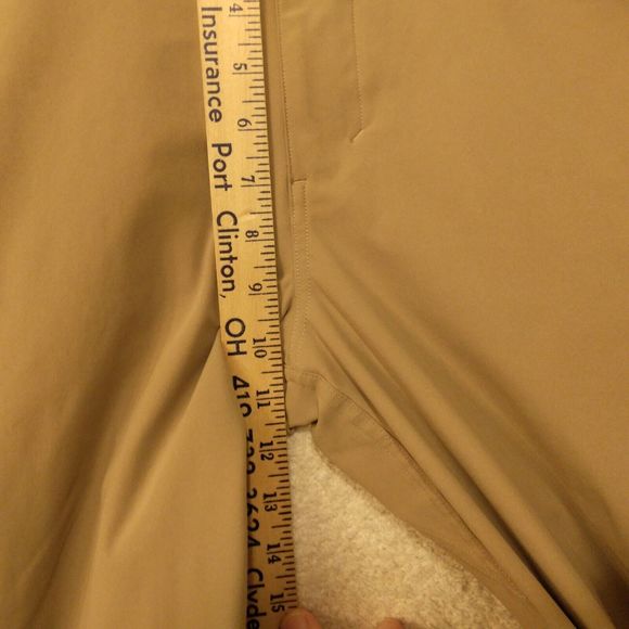Lululemon ABC pants mens 33 33x35 khaki tan performance stretch flat front - Picture 7 of 9